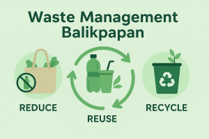 Proses waste management Balikpapan dengan konsep pengelolaan sampah 3R oleh Waste Express